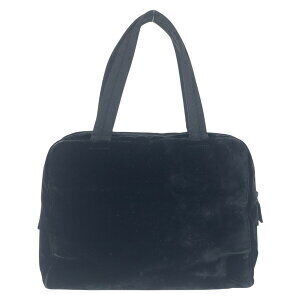 Prada velour logo handbag shoulder triangular black plate bag